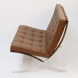 1969 Mid-Century Modern Cognac Leather Barcelona Chair by Mies Van Der Rohe