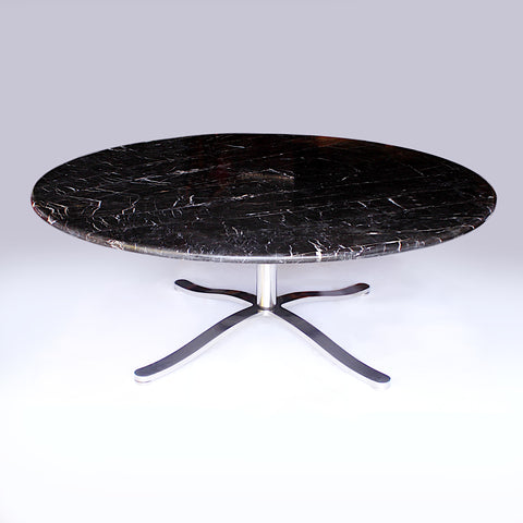Mid-Century Modern Round Marble Alpha Dining Table by Nicos Zographos
