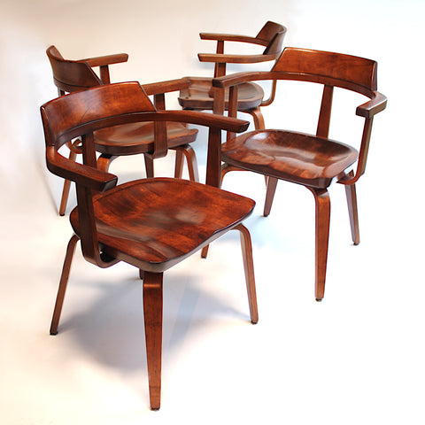 Rare set of Four Mid-Century Modern W199 Chairs by Walter Gropius for Thonet Bauhaus