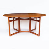 Danish Modern Drop-Leaf Oval Teak Dining Table by Peter Hvidt for France & Son