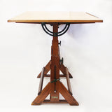 Vintage 1940s Oak & Iron Drafting Table by the F. Weber Co. of Philadelphia