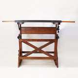 Vintage 1940s Oak & Iron Drafting Table by the F. Weber Co. of Philadelphia