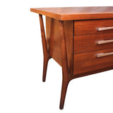 Iconic 1950s Mid-Century Modern Walnut Executive Desk by Leopold Desk Co.