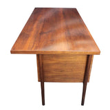 Iconic 1950s Mid-Century Modern Walnut Executive Desk by Leopold Desk Co.